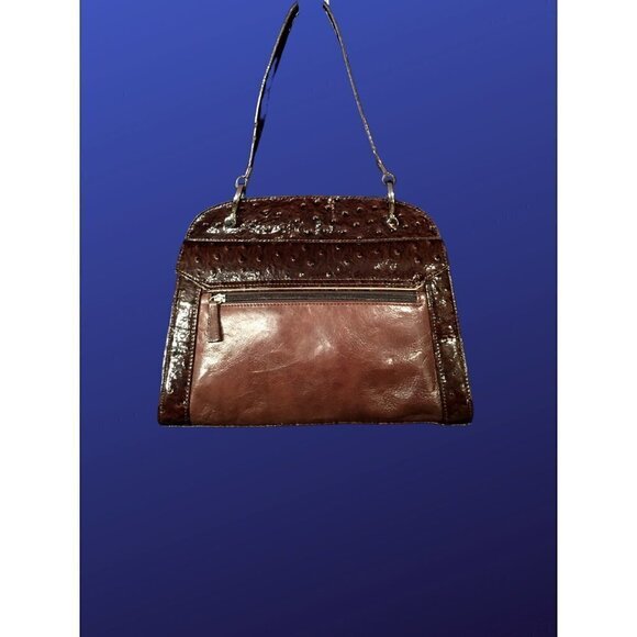 Naturalizer leather/Patent leather ostrich-Embossed large satchel handbag - Picture 7 of 12